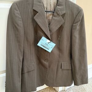 Equestrian English RJ Classic Hunter show coat Brown Pinstripe ladies 10 R
